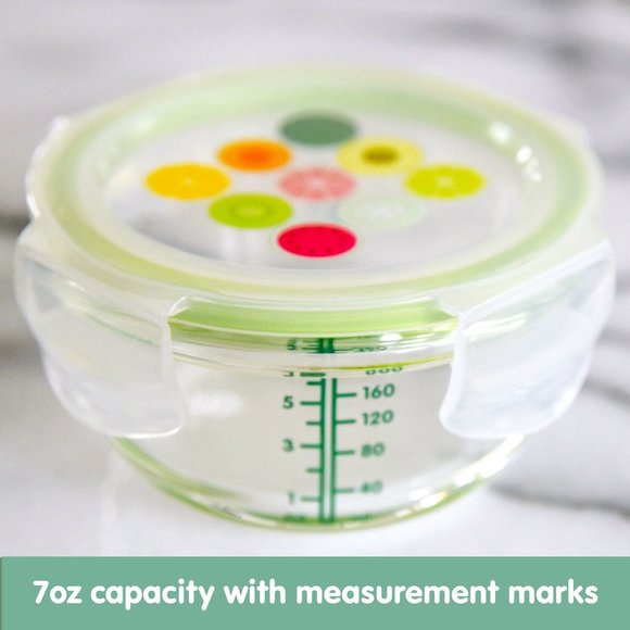 NEW! Sage Spoonfuls Tough Glass Bowls Baby Food Storage Containers - 4 Pack, 7oz - Picture 4 of 12